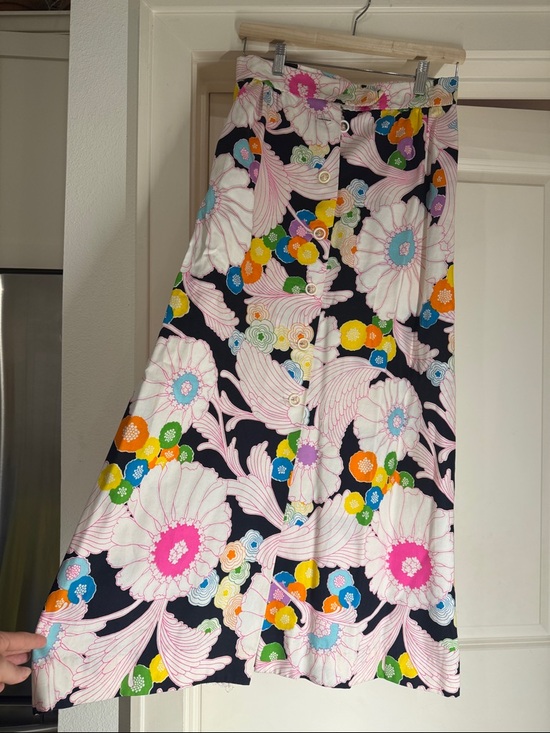 Dresses & Skirts - Vintage Floral Button-Front A-Line Skirt